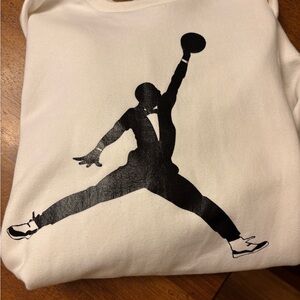 Air Jordan tux white Sweatshirt with Black Graphic